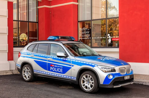 Swiss transport police car — Stock Photo, Image