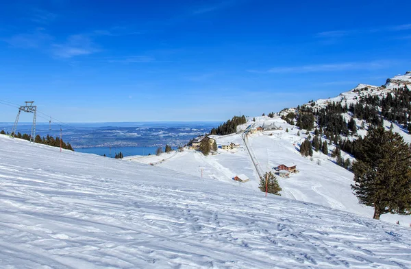 Δες στο Mount Rigi στις Ελβετικές Άλπεις το χειμώνα — Φωτογραφία Αρχείου