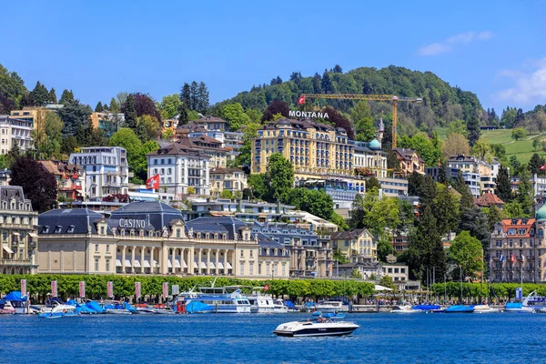 Panoráma města Luzern v jarní — Stock fotografie