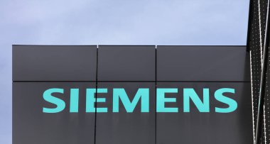 Upper part of a Siemens office building in Wallisellen, Switzerland clipart