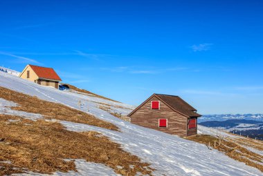 Mt. Rigi İsviçre kış görünümü