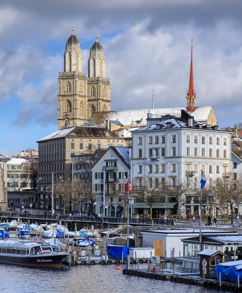 Zimowy widok w Zurych, Szwajcaria — Zdjęcie stockowe