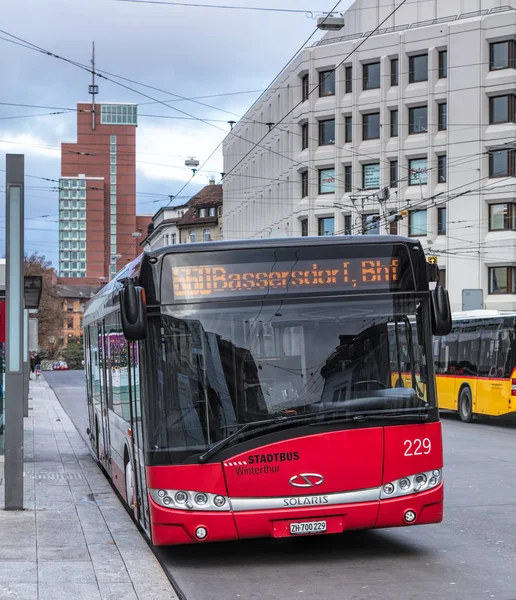 Solaris bus w Winterthur, Szwajcaria — Zdjęcie stockowe