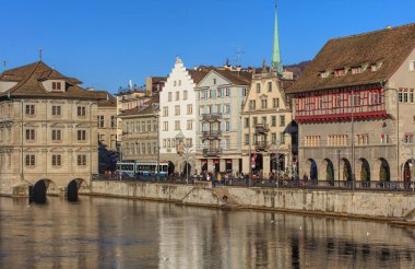 Kış görünümü Zurich, İsviçre
