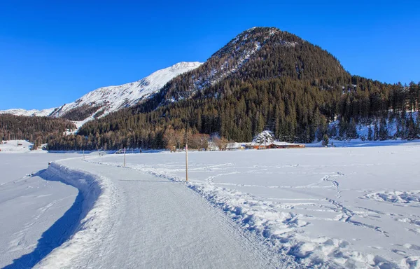 Vew χειμώνα στο Νταβός της Ελβετίας — Φωτογραφία Αρχείου