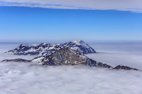 Swiss Alps, pemandangan dari Mt. stok depan di musim dingin — Stok Foto