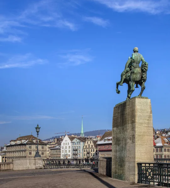 Panoráma města Curych v zimě — Stock fotografie