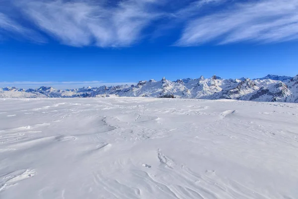 Widok z Mt. Fronalpstock w zimie — Zdjęcie stockowe