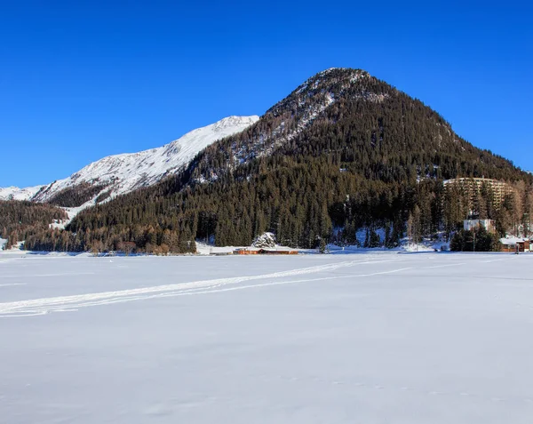 Wintertime vew em Davos, Suíça — Fotografia de Stock