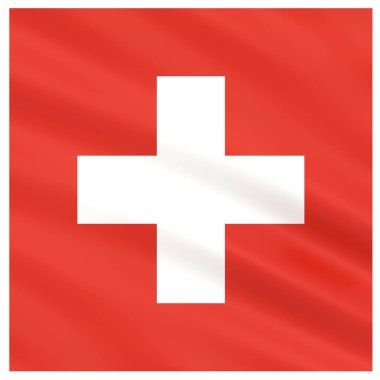 Beyaz izole İsviçre bayrağı