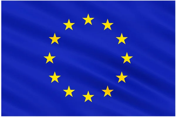 Σημαία της Ευρωπαϊκής Ένωσης απομονωθεί σε λευκό — Φωτογραφία Αρχείου
