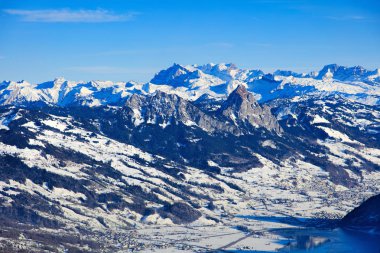 Mt. Rigi İsviçre kış manzarası