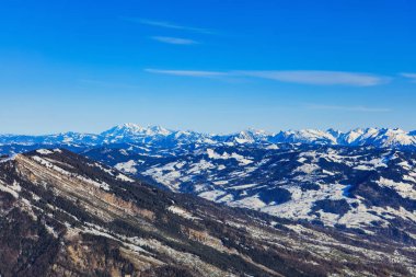 Mt. Rigi İsviçre kış manzarası