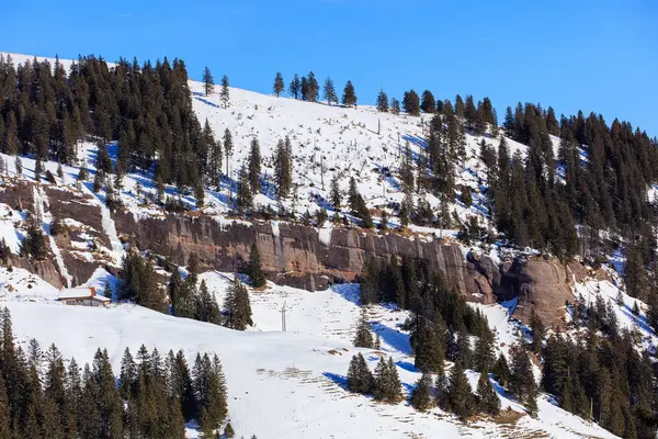 Vista de invierno en Mt. Rigi en Suiza — Foto de Stock