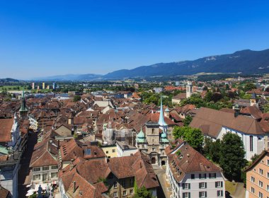 İsviçre Solothurn şehir görünümünü