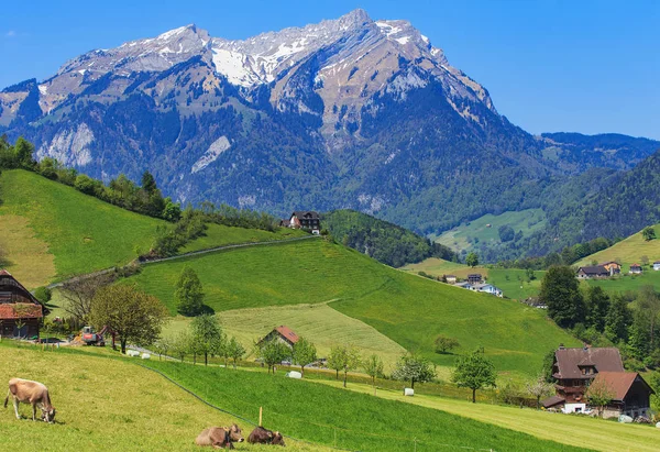 Pohled z Mt. Stanserhorn ve Švýcarsku — Stock fotografie