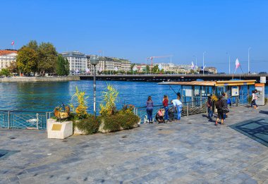 Cenevre, İsviçre'deki Rhone Nehri'nin dolgu
