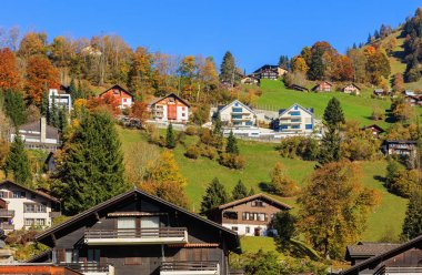 Şehir, Engelberg İsviçre sonbaharda görünümünü
