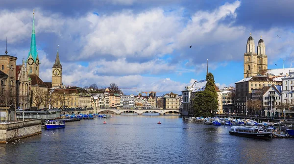 Zurich on a cloudy day in winter — Stock Photo, Image