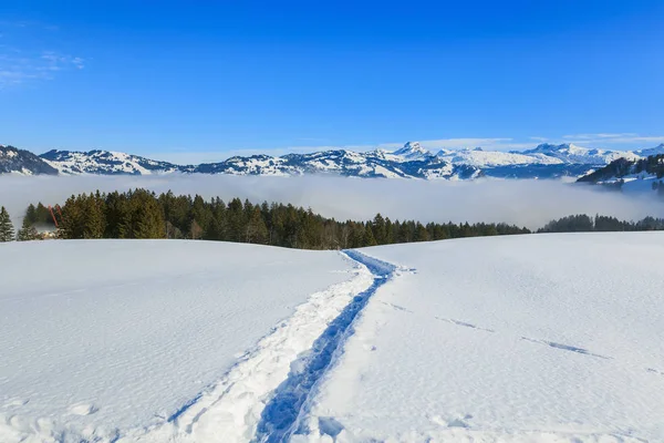 Vintern Visa i schweiziska Alperna — Stockfoto