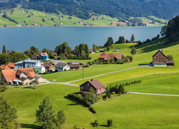 Blick in die Stadt Einsiedeln, Schweiz — Stockfoto