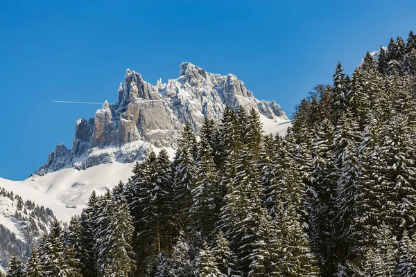 Vintern Visa i schweiziska Alperna — Stockfoto