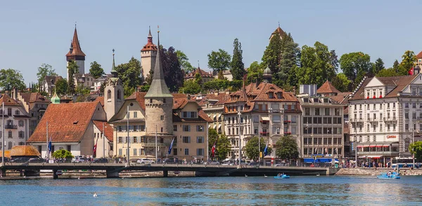 瑞士卢塞恩市的历史部分 — 图库照片