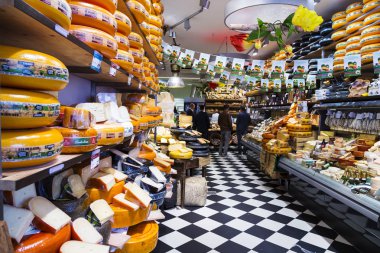 Tipik peynir dükkanı amsterdam Hollanda