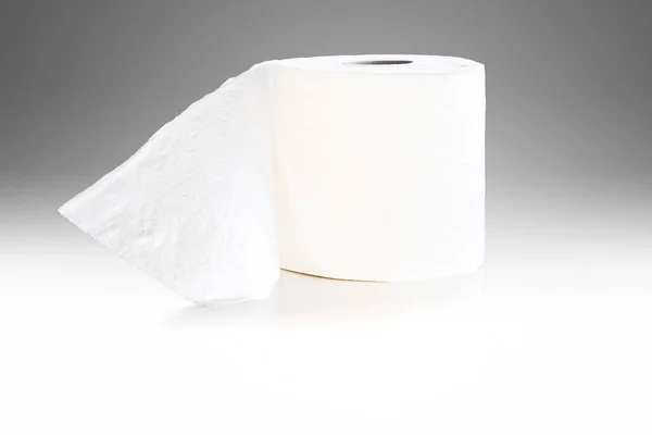 Jednoduchý Bílý Toaletní Papír Role Izolované Šedém Pozadí — Stock fotografie