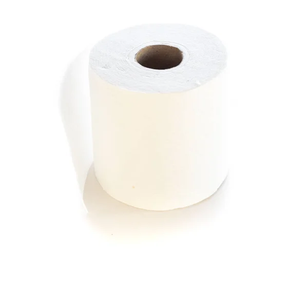 Rouleau Papier Hygiénique Blanc Isolé Sur Fond Blanc — Photo