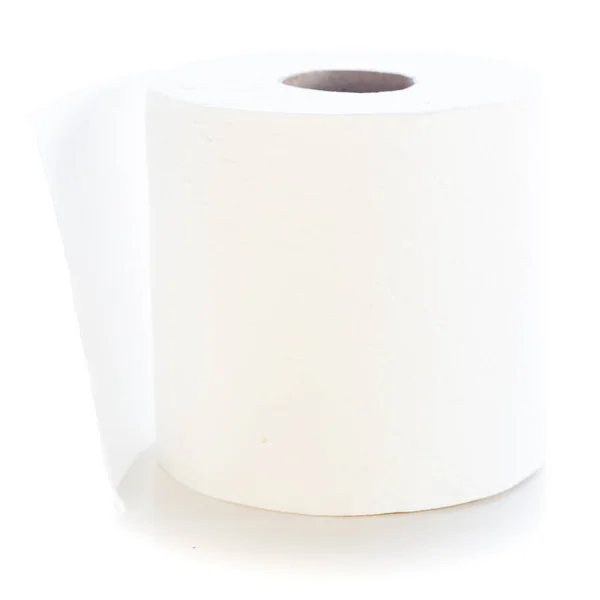 Egyetlen Fehér Papír Tekercs Elszigetelt Fehér Háttér — Stock Fotó