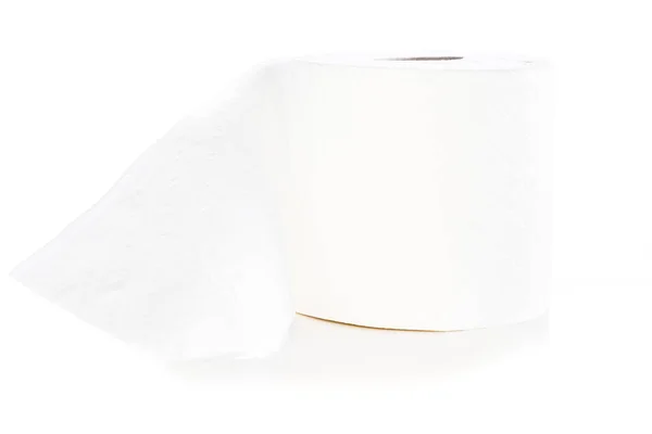 Jednoduchý Bílý Toaletní Papír Role Izolované Bílém Pozadí Royalty Free Stock Obrázky