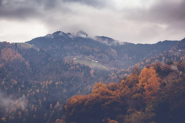 Mooie herfst berglandschap, afbeelding met retro toning — Stockfoto