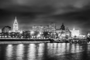 Güzel cityscape, gece, Rusya, CIT'ın başkenti Moskova