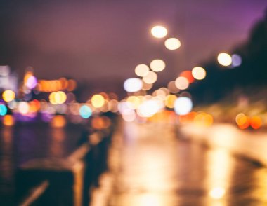 Soyut, güzel bokeh hafif gece şehir ve