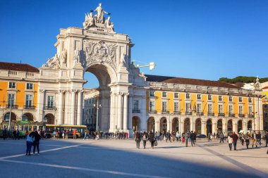 Editoryal görüntü, Lizbon, Portekiz, Aralık 2017, güneşli gün, peo