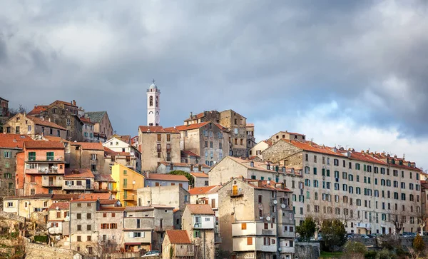 Corte, eine stadt in den bergen, frankreich, die insel korsika. b — Stockfoto