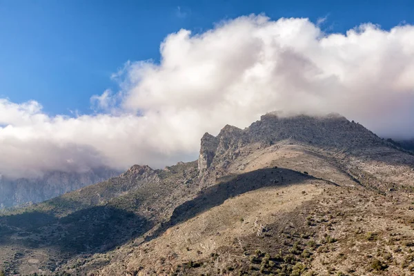 Corsica, France, beautiful mountain landscape with clouds and bl — Stock Photo, Image