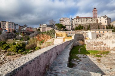 Ancient fortress in Bastia, on the island of Corsica, France. Tr clipart