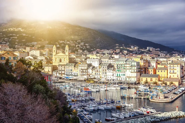 Bastia, Córcega, vista de la ciudad hermoso paisaje urbano, la — Foto de Stock