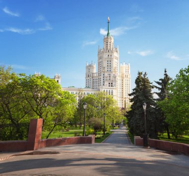 Güzel şehir yaz manzarası, Rusya Moskova, başkenti t