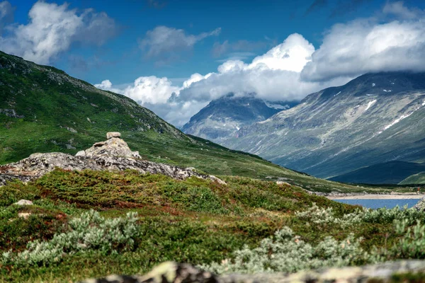 在挪威斯堪的纳维亚国家公园远足 美丽的风景 — 图库照片