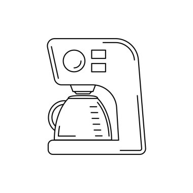 Kahve makinesi çizgisi simgesi. Tasarım ve web için mutfak aracı illüstrasyonu.