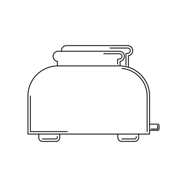 トースター・ライン・アイコンデザインとウェブのためのキッチンツールのイラスト. — ストックベクタ