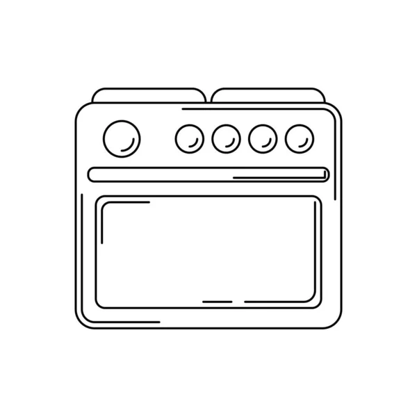 Иконка линии печи. иллюстрация кухонного инструмента для дизайна и веб . — стоковый вектор