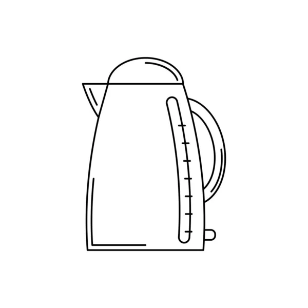 Electric kettle line icon. kitchen tool illustration for design and web. — Stock vektor