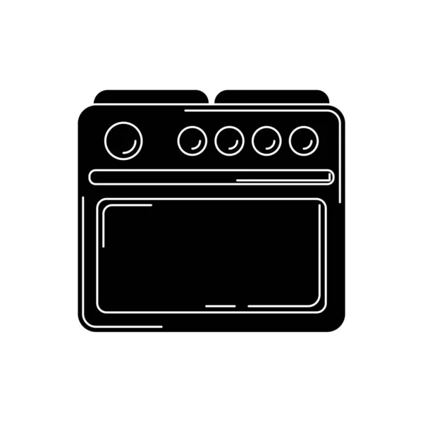Силуэт печи. иллюстрация кухонного инструмента для дизайна и веб . — стоковый вектор