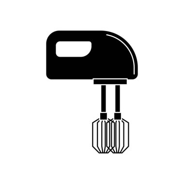 Karıştırıcı siluet. Tasarım ve web için mutfak aracı illüstrasyonu.