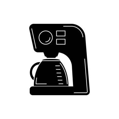 Kahve makinesi silueti. Tasarım ve web için mutfak aracı illüstrasyonu.
