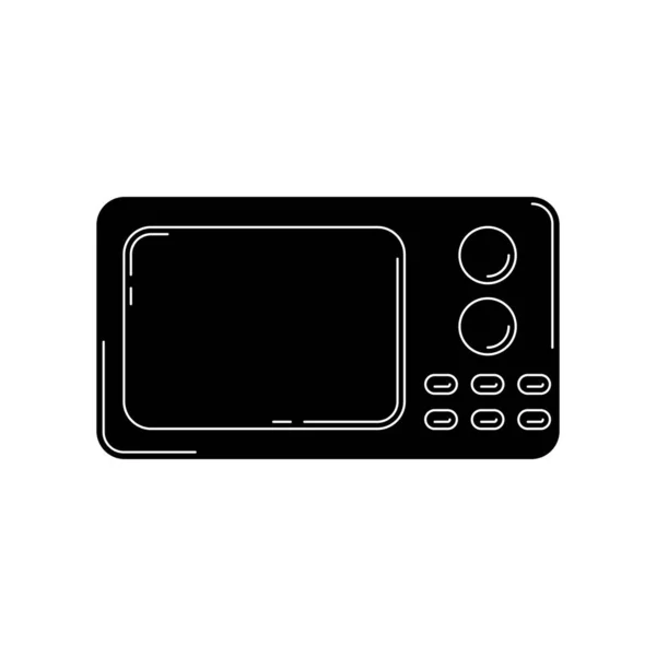 Microwave oven silhouette. kitchen tool illustration for design and web. — Stock vektor